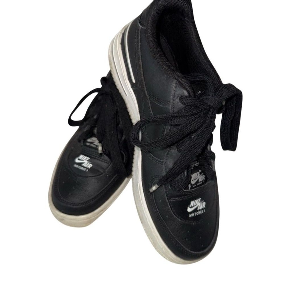 Nike Air Force 1 Low Youth Sneakers Black White Unisex Kids 5Y Authenticated